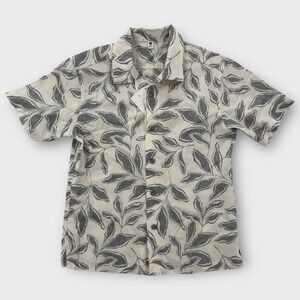 Uniqlo Kids Hawaiian Shirt Boys 7-8 Short Sleeve Floral Button Up Camp NWT